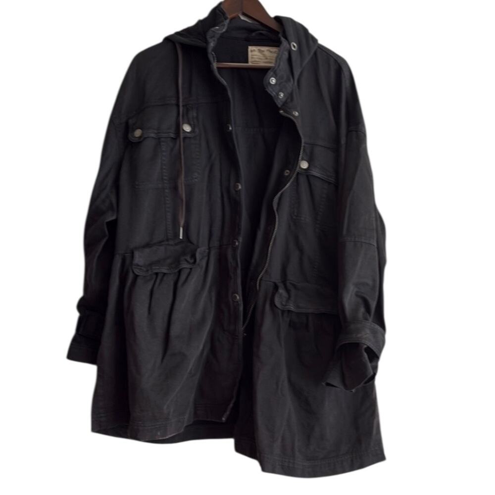 Free People Nocturne Cotton Parka Jacket Hooded Sz M - Picture 2 of 8